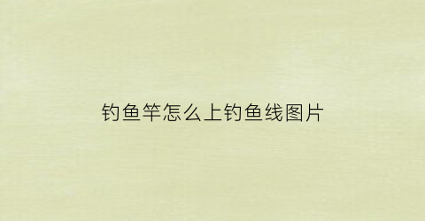 “钓鱼竿怎么上钓鱼线图片(钓鱼竿怎么上钓鱼线图片视频)