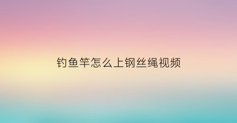 钓鱼竿怎么上钢丝绳视频(鱼杆如何捆钢丝绳)