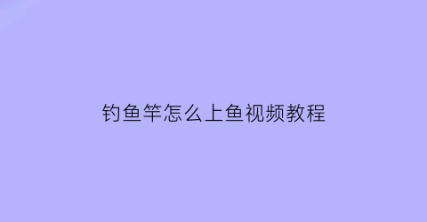 钓鱼竿怎么上鱼视频教程