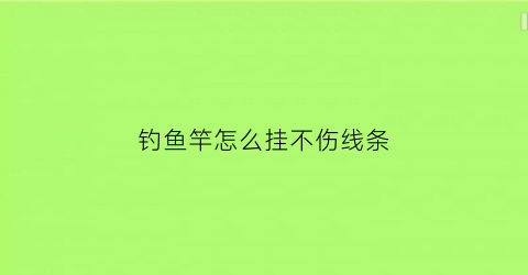 “钓鱼竿怎么挂不伤线条(钓鱼竿怎么挂不伤线条视频)