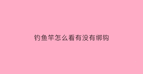 钓鱼竿怎么看有没有绑钩