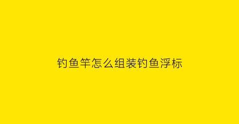 “钓鱼竿怎么组装钓鱼浮标(钓鱼竿怎么组装钓鱼浮标的)