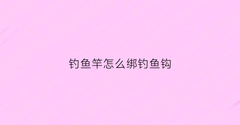 钓鱼竿怎么绑钓鱼钩(钓鱼竿怎么绑钓鱼钩视频教程)