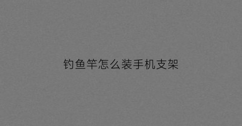钓鱼竿怎么装手机支架(钓鱼竿手竿安装教程)