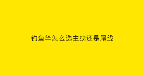 “钓鱼竿怎么选主线还是尾线(鱼竿主线什么牌子好)