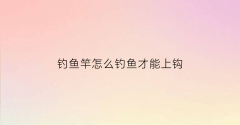 钓鱼竿怎么钓鱼才能上钩(钓鱼竿怎么钓鱼才能上钩呢)