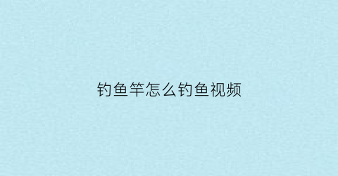 钓鱼竿怎么钓鱼视频(钓鱼竿操作方法)