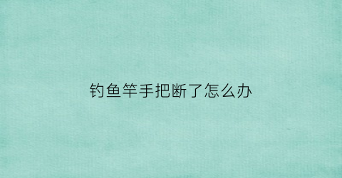 钓鱼竿手把断了怎么办(鱼竿从手把处断是什么原因)