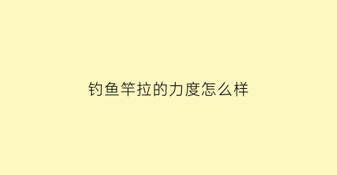 钓鱼竿拉的力度怎么样(鱼竿拉力值什么意思)