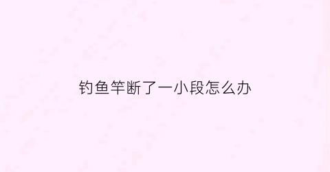 钓鱼竿断了一小段怎么办(钓鱼竿断了可以修吗)
