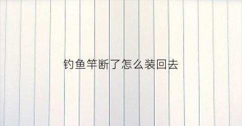 钓鱼竿断了怎么装回去(钓鱼鱼竿断了怎么回事)
