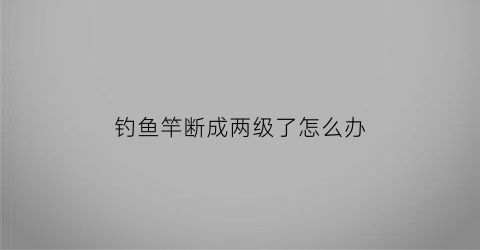 钓鱼竿断成两级了怎么办(鱼竿断2节是质量问题吗)