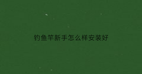 钓鱼竿新手怎么样安装好(钓鱼竿安装一步一步视频教学)