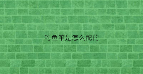 钓鱼竿是怎么配的(钓鱼鱼竿怎么选择)