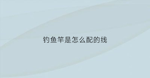 钓鱼竿是怎么配的线(鱼竿怎么配鱼线)