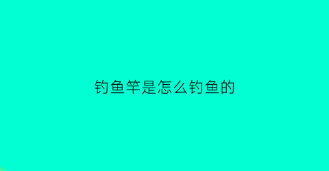 “钓鱼竿是怎么钓鱼的(钓鱼竿是怎么钓鱼的呢)