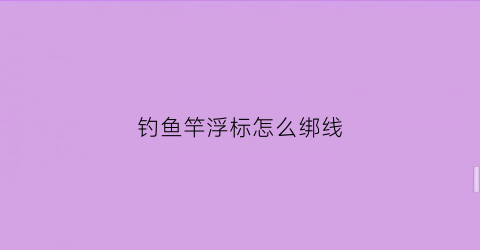 钓鱼竿浮标怎么绑线(钓鱼竿的浮标怎么绑)