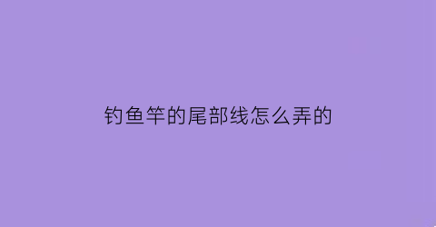 “钓鱼竿的尾部线怎么弄的(钓鱼杆尾线如何连接)