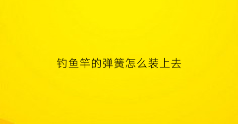 钓鱼竿的弹簧怎么装上去(弹簧鱼竿怎么安装)