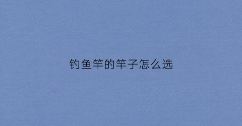 钓鱼竿的竿子怎么选(钓鱼竿怎么选什么牌子的好)