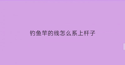 钓鱼竿的线怎么系上杆子(钓鱼竿怎么拴线)