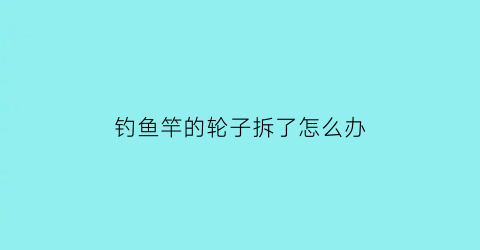 钓鱼竿的轮子拆了怎么办(鱼竿轮座坏了怎么换)