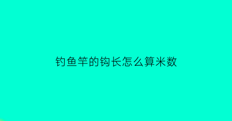 钓鱼竿的钩长怎么算米数