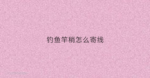 钓鱼竿稍怎么寄线(钓鱼竿稍怎么绑线视频)