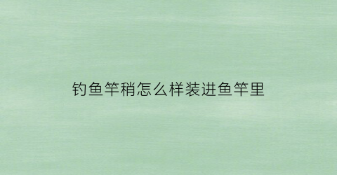 钓鱼竿稍怎么样装进鱼竿里