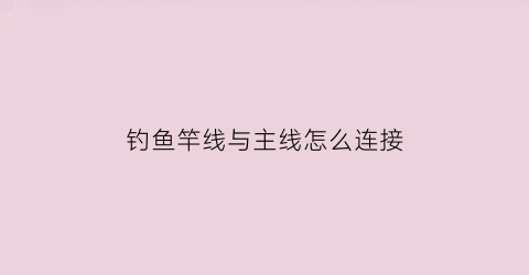 “钓鱼竿线与主线怎么连接(钓鱼竿线与主线怎么连接视频)