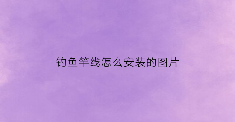 “钓鱼竿线怎么安装的图片(钓鱼竿鱼线安装图视频)