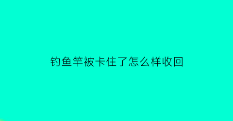 钓鱼竿被卡住了怎么样收回