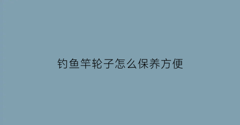 钓鱼竿轮子怎么保养方便(钓鱼竿轮子怎么保养方便又好用)
