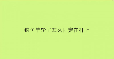 钓鱼竿轮子怎么固定在杆上(钩鱼竿怎么安装轮轮线)