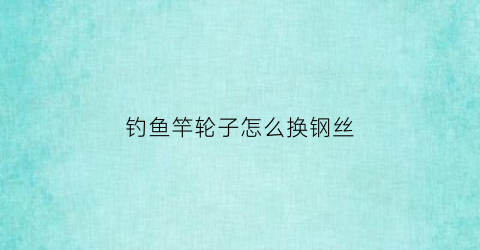 钓鱼竿轮子怎么换钢丝(钓鱼竿轮子怎么绑线视频)