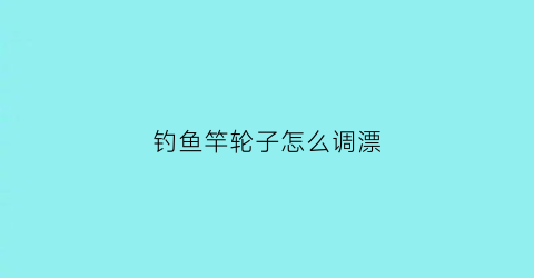 钓鱼竿轮子怎么调漂