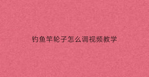 钓鱼竿轮子怎么调视频教学(鱼杆轮子怎样使用)