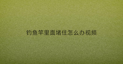 钓鱼竿里面堵住怎么办视频