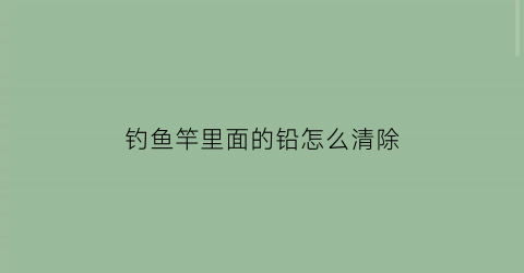 钓鱼竿里面的铅怎么清除(钓鱼竿里面的铅怎么清除掉)