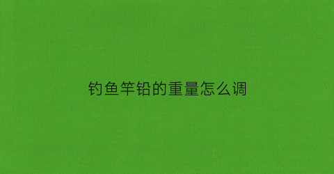 钓鱼竿铅的重量怎么调(鱼竿铅太重浮漂沉了怎么办)