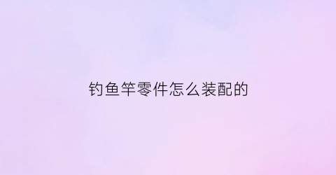 “钓鱼竿零件怎么装配的(钓鱼竿零件怎么装配的图片)