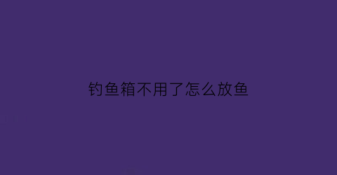 钓鱼箱不用了怎么放鱼(钓鱼箱不用了怎么放鱼呢)