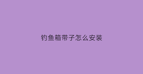 钓鱼箱带子怎么安装(钓箱的背带怎么绑)