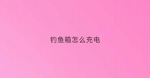 钓鱼箱怎么充电(钓箱的电池怎么安装)