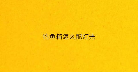 钓鱼箱怎么配灯光(钓箱钓灯安装最佳位置)