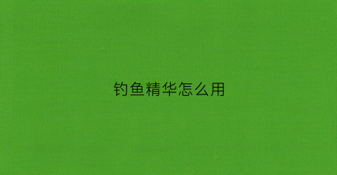 钓鱼精华怎么用(vb钓鱼精)