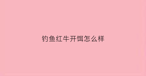 钓鱼红牛开饵怎么样(红牛开饵钓鱼有用吗)