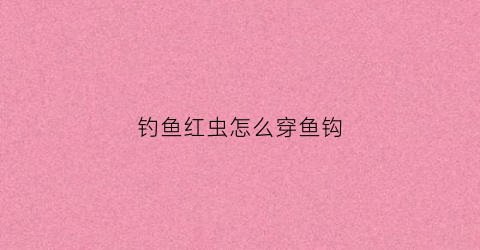钓鱼红虫怎么穿鱼钩