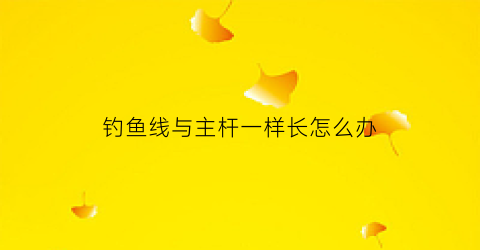 钓鱼线与主杆一样长怎么办