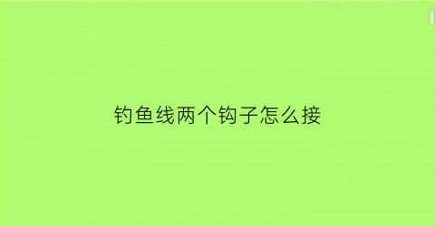 “钓鱼线两个钩子怎么接(两个鱼钩线怎么绑在主线上)